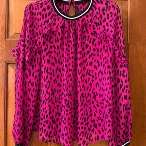 Rachel Pink Leopard Blouse SZ 10